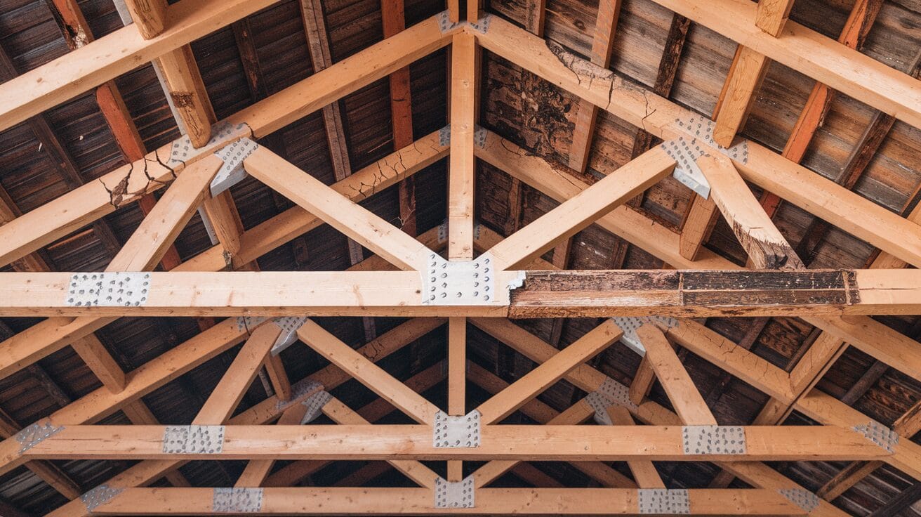 a photo of a roof truss with common prob pfehvgtksrw0gdykbpvxpq abdscxgatbyq0bvgddds2w